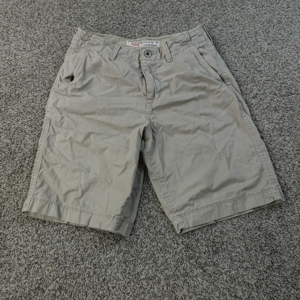 American Eagle Shorts Mens 30 Beige Gray Classic Bermuda Chino Preppy Casual Y2K